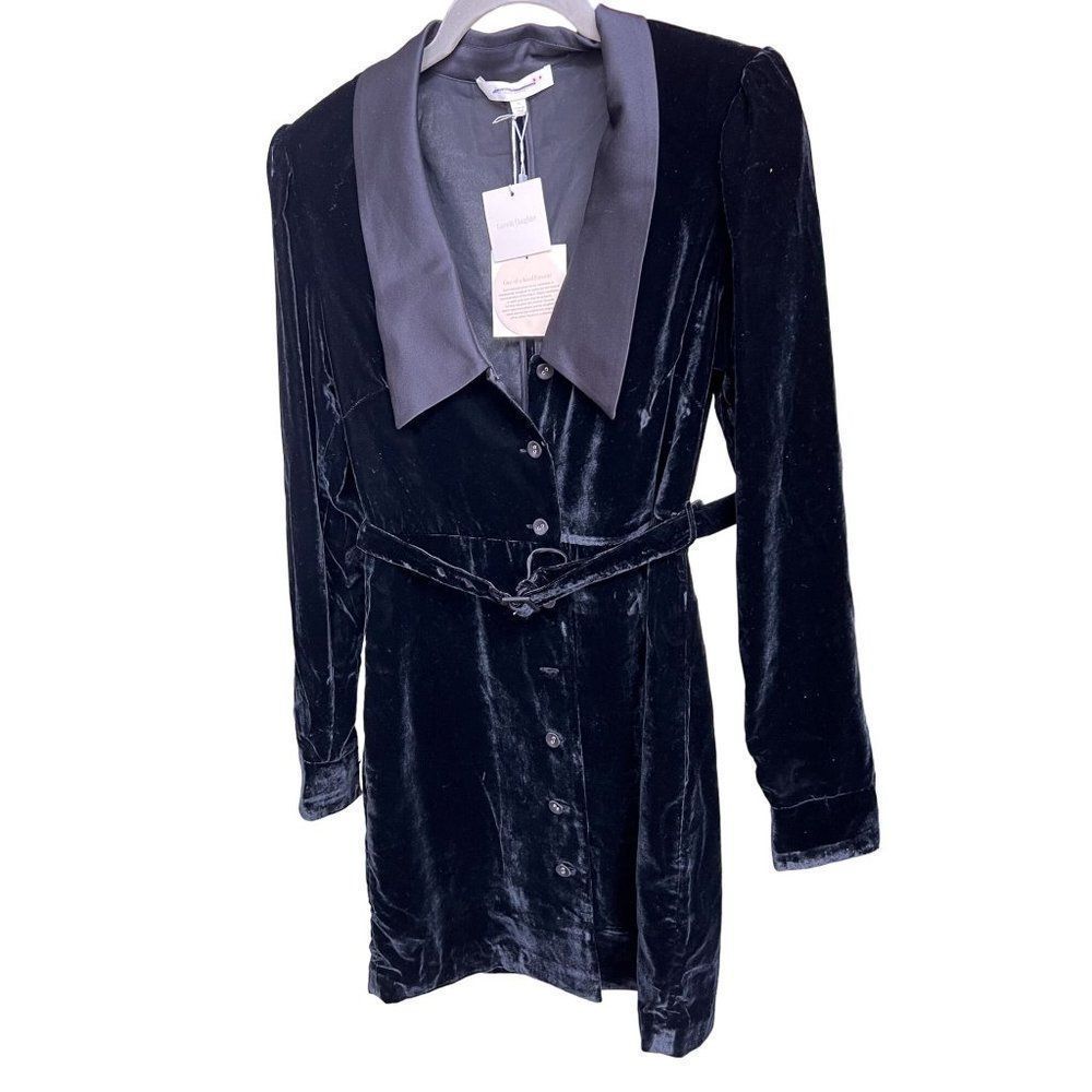 Favorite Daughter The Dynasty Long Sleeve Velvet Shirtdress - Picture 5 of 11
